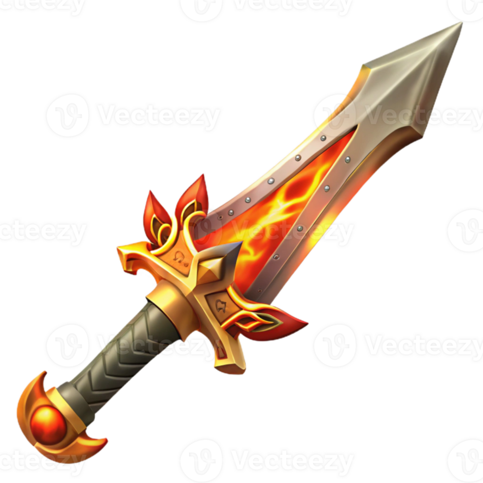 stunning modern Fiery Dagger Illustration high resolution png