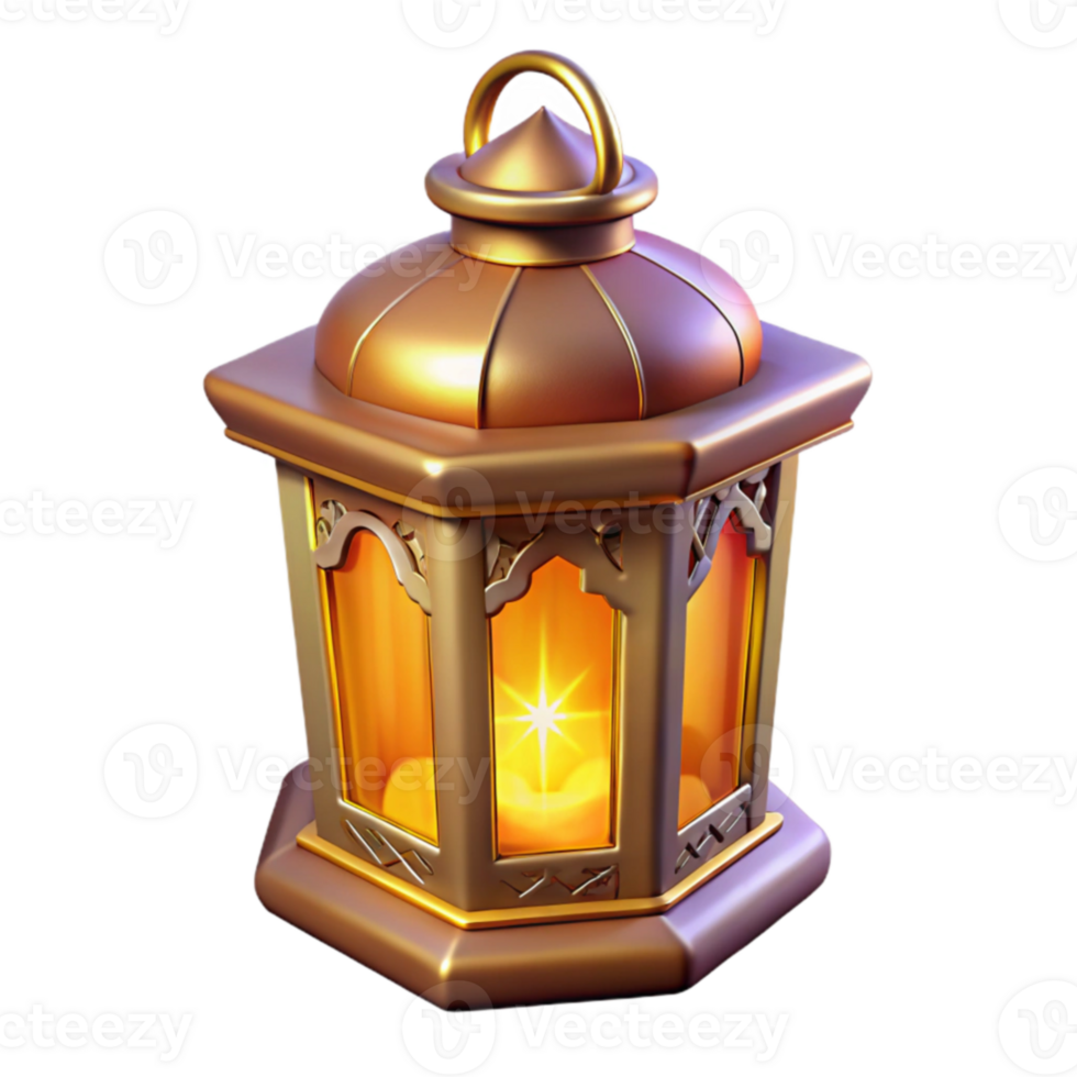 stunning rustic Glowing 3D Lantern Illustration premium png