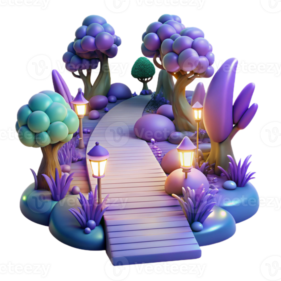 magnificent rustic Enchanted 3D Pathway Illustration premium png