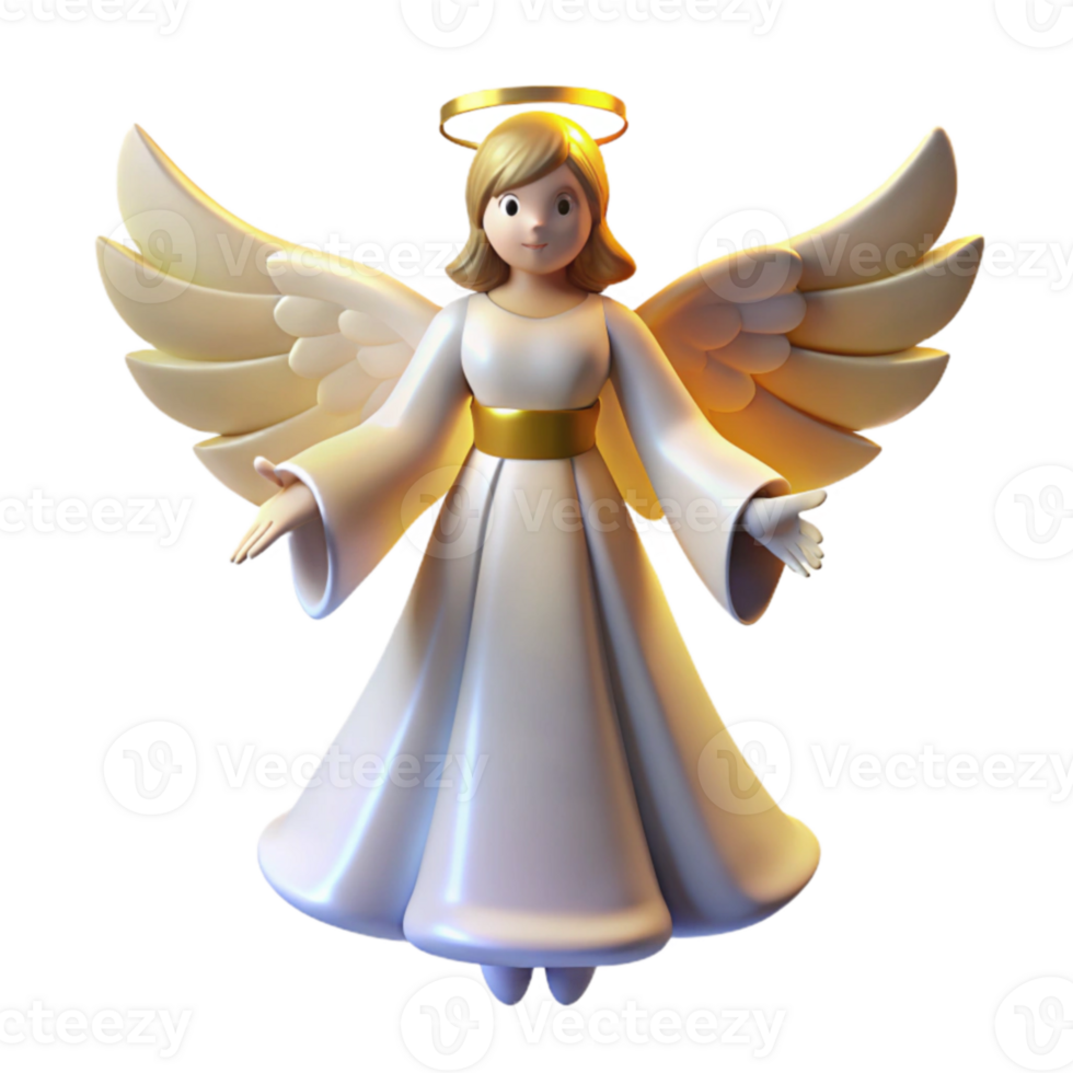 beautiful creative 3D Render of a Cute Angel high resolution png