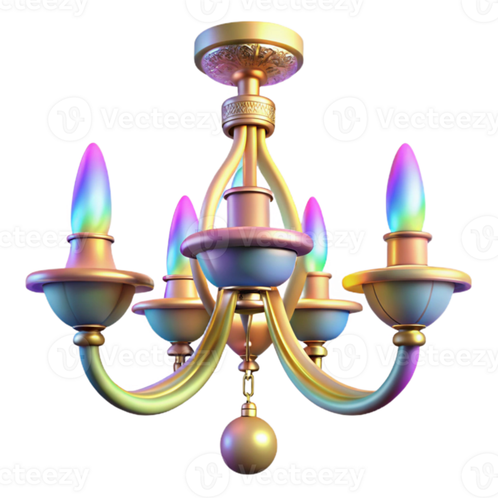 stunning minimalist Rainbow Chandelier 3D Render exclusive png