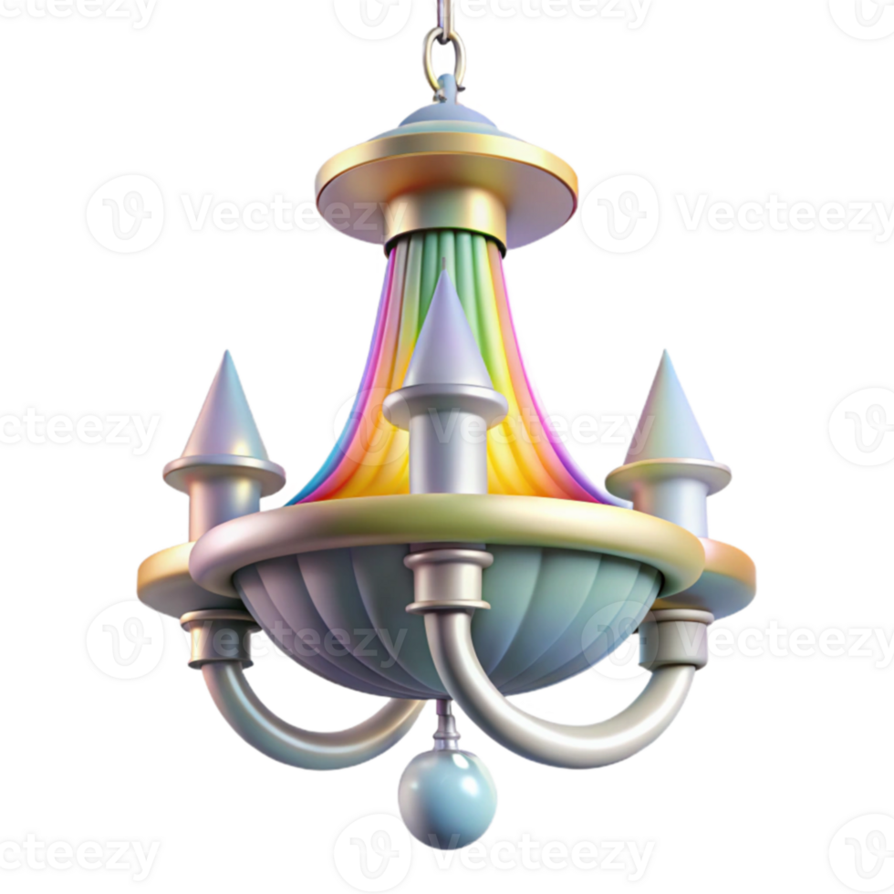 impressive classic Rainbow Castle Chandelier 3D Render exclusive png