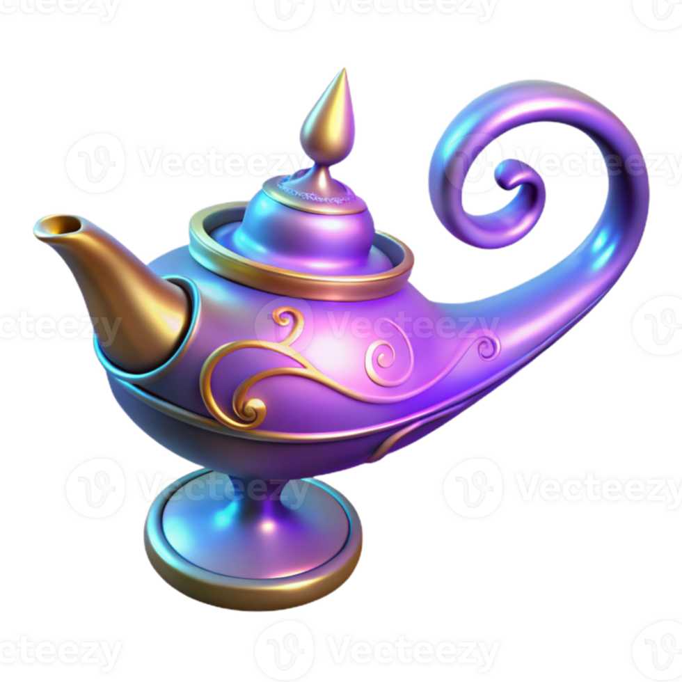 elegant minimalist 3D Render Magical Lamp Illustration authentic png