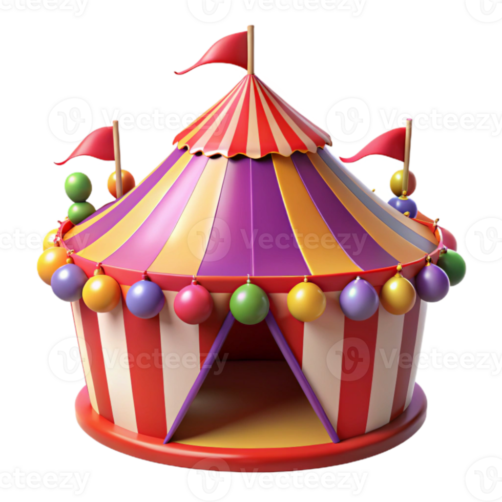 serene abstract Colorful Circus Tent 3D Render 4K png