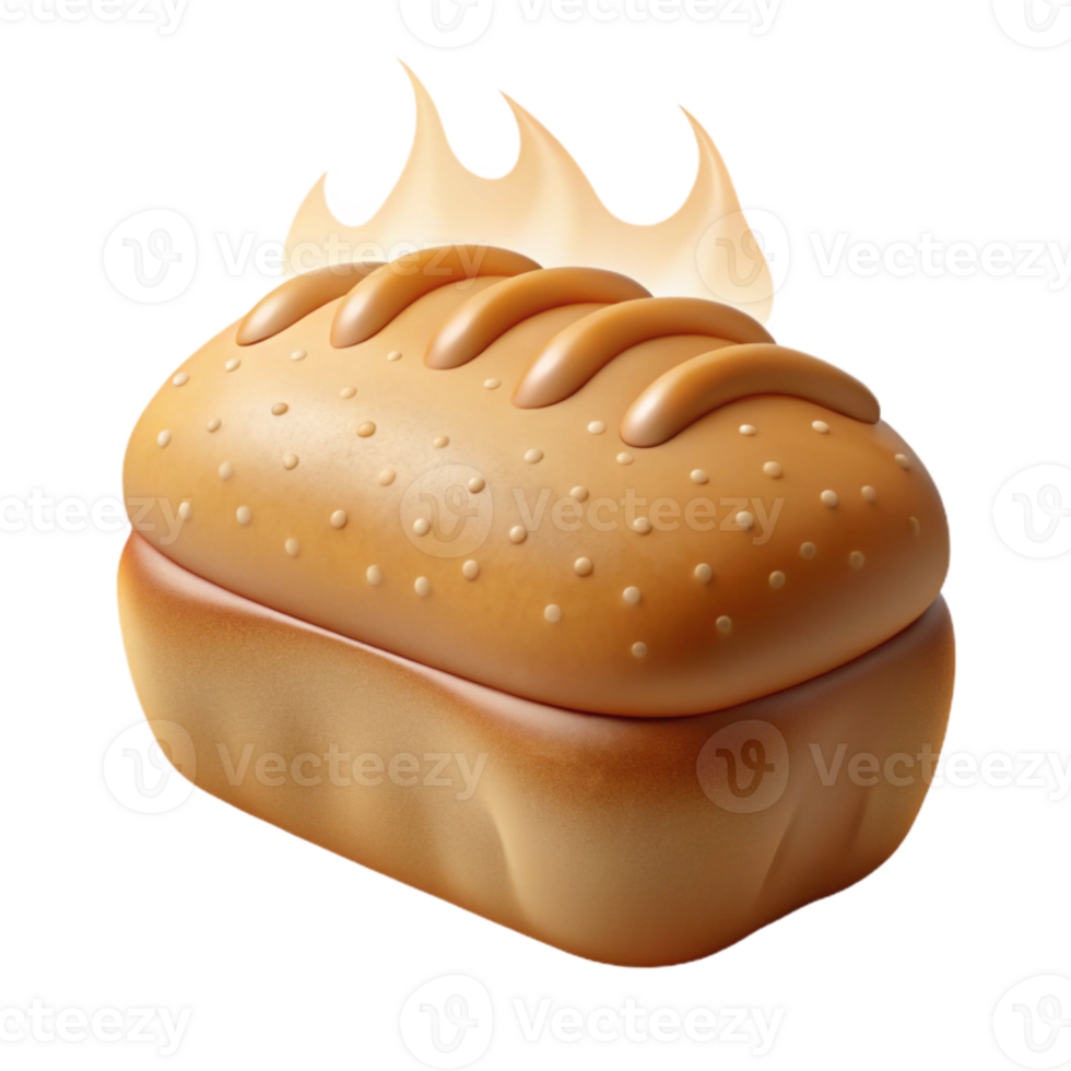 beautiful contemporary Hot Loaf of Bread 3D Render 4K png