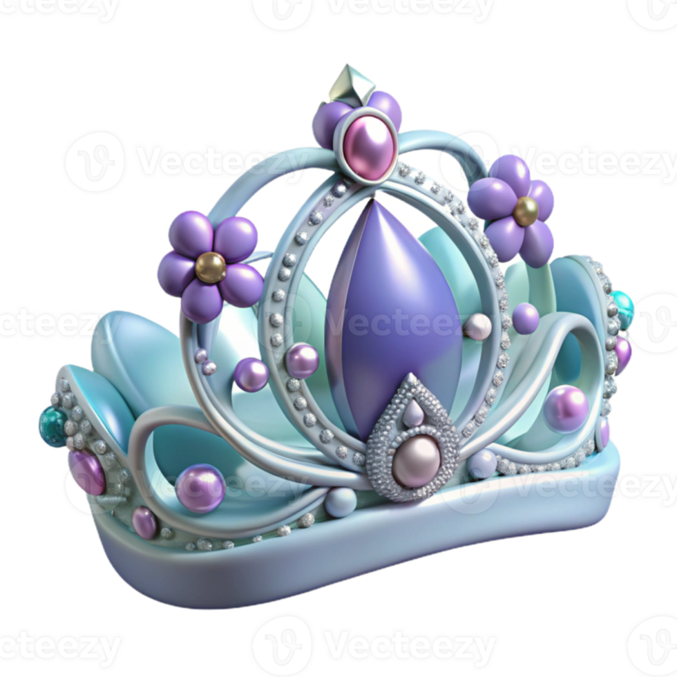 vibrant rustic Pastel Princess Crown 3D Render exclusive png