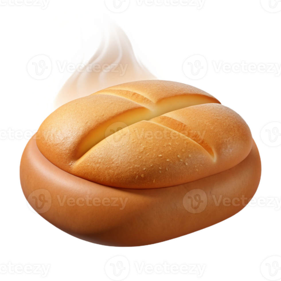 wonderful creative Steaming Bread Roll 3D Render professional png