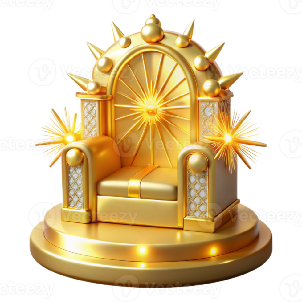 extraordinary modern Golden Throne 3D Render original png