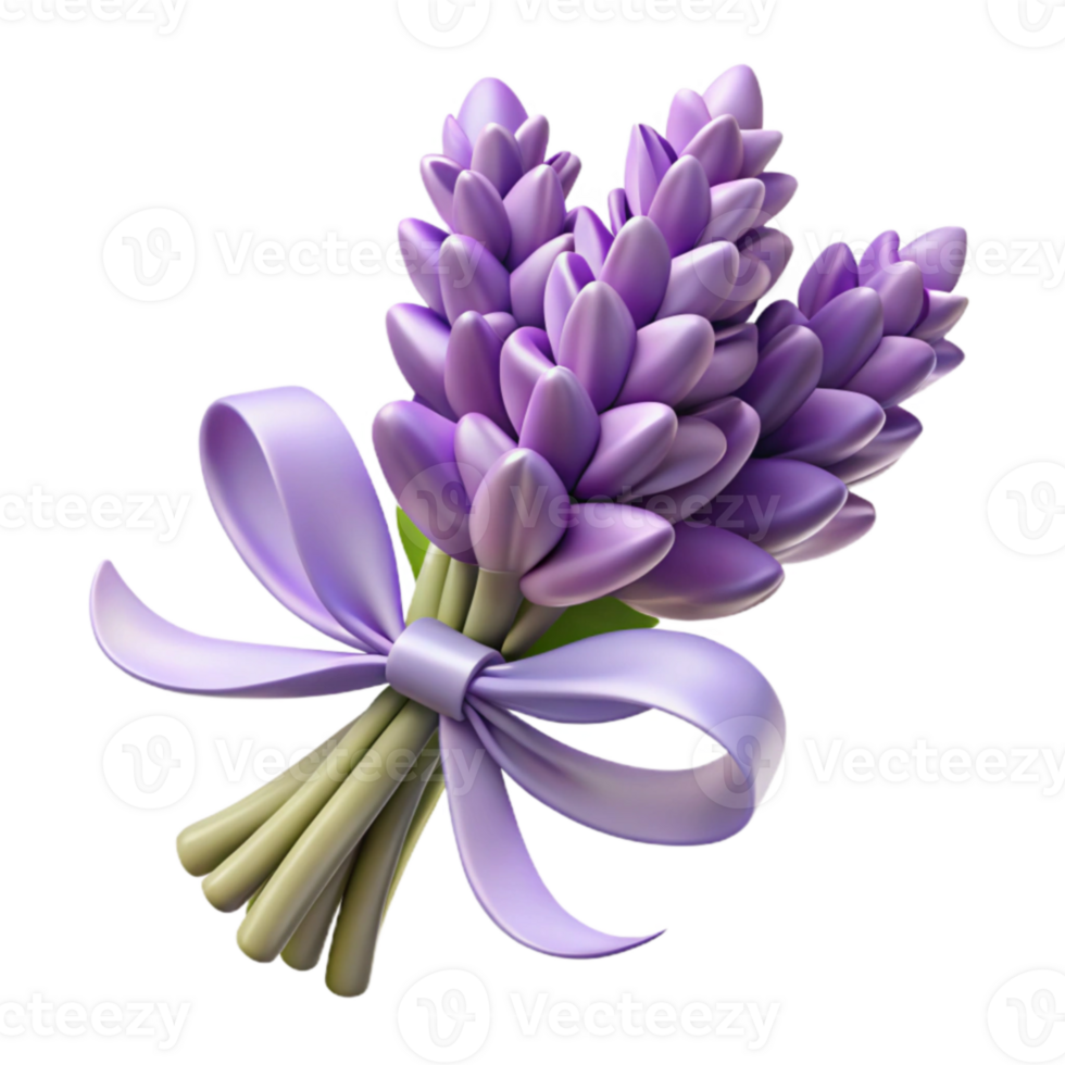 serene rustic 3D Render Lavender Bouquet Illustration high quality png