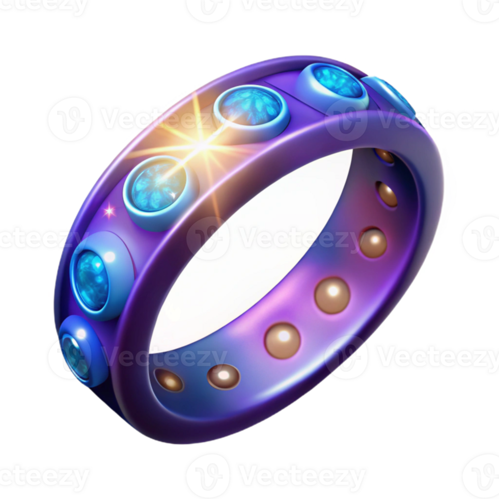 wonderful abstract 3D Render Purple Gemstone Ring Illustration genuine png