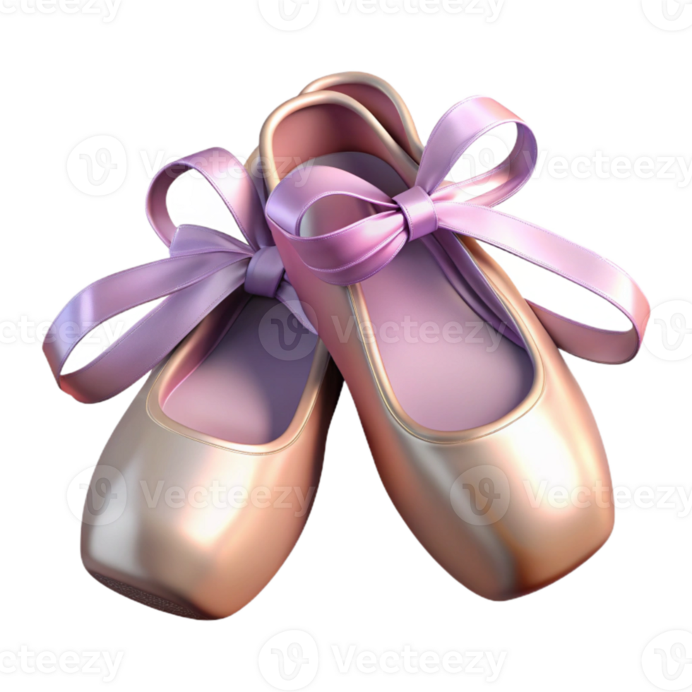 impressive contemporary Elegant Ballet Pointe Shoes 3D Render original png
