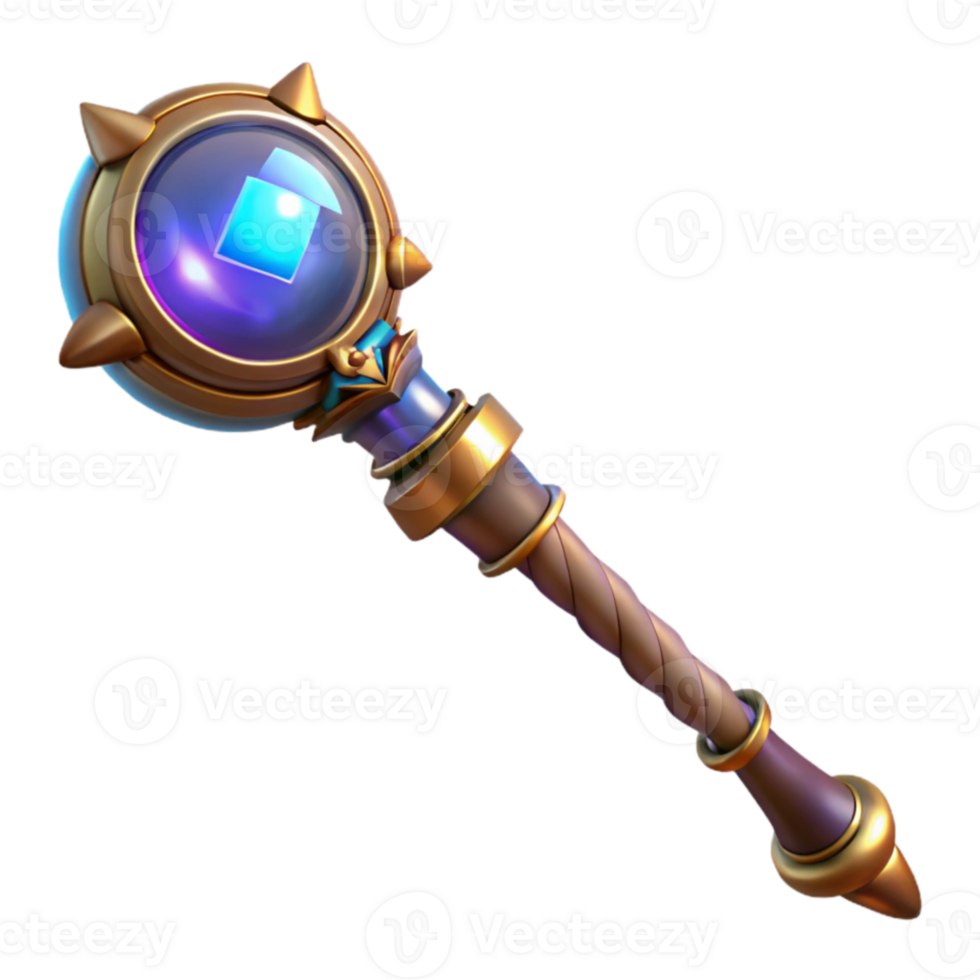 beautiful abstract Ornate 3D Render of a Magical Staff detailed png