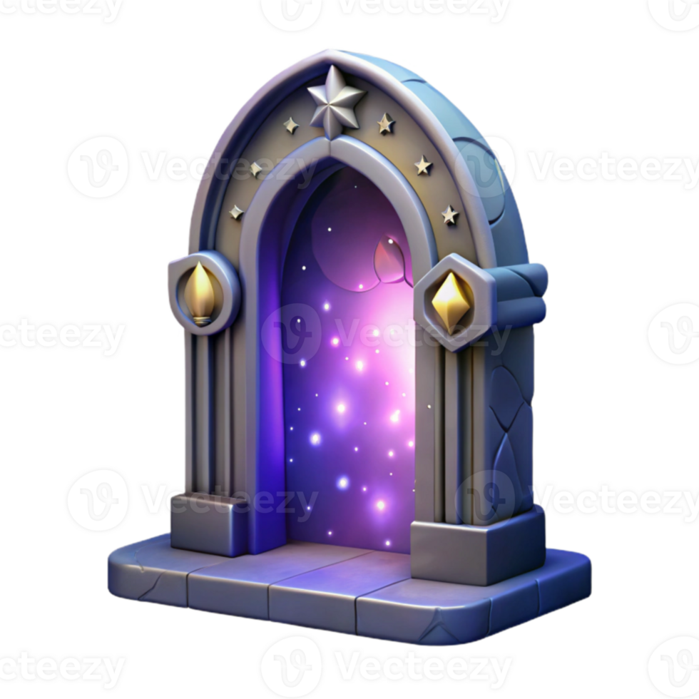 stunning artistic 3D Render Starry Portal Archway high quality png