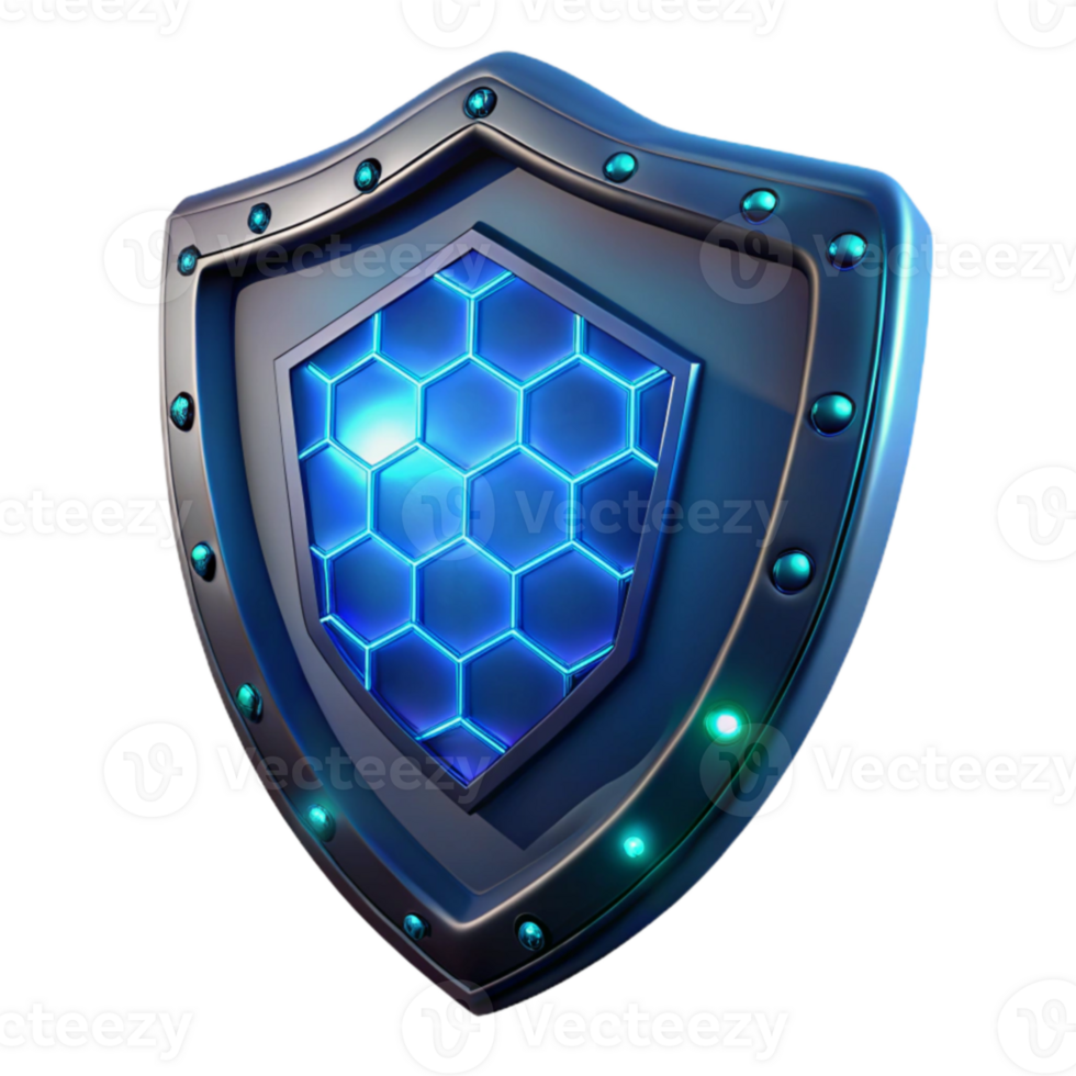 dramatic rustic Futuristic 3D Shield Illustration exclusive png