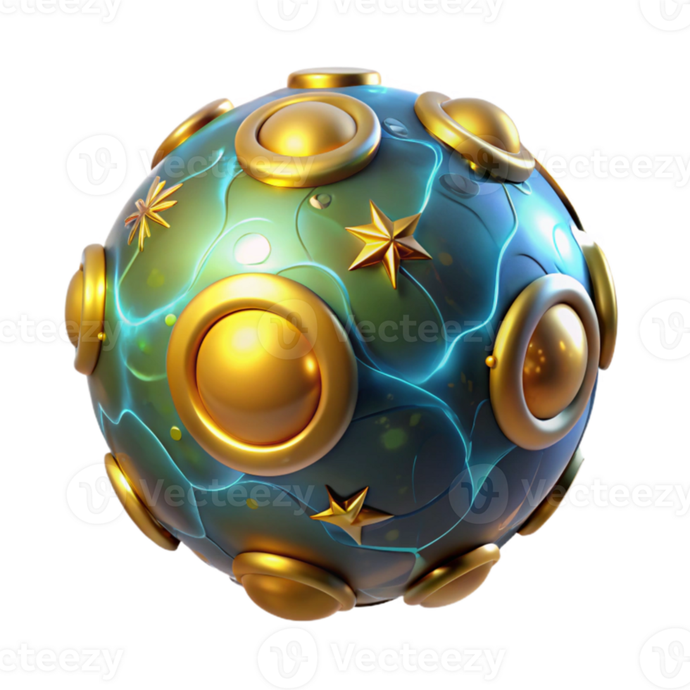 magnificent rustic Celestial Orb 3D Render high quality png