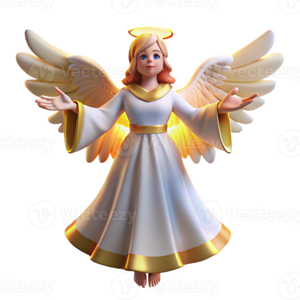 vibrant creative 3D Render of a Cartoon Angel genuine png