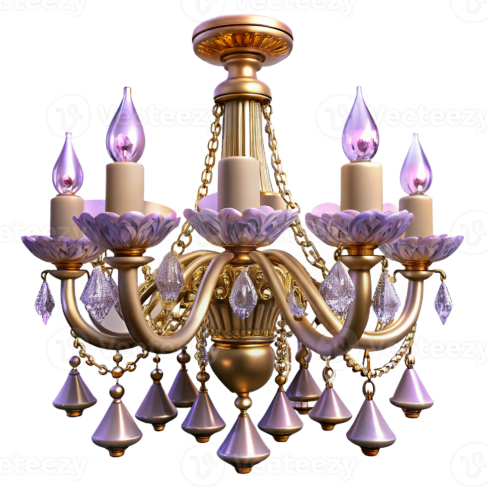 elegant rustic Elegant 3D Render of a Crystal Chandelier high resolution png