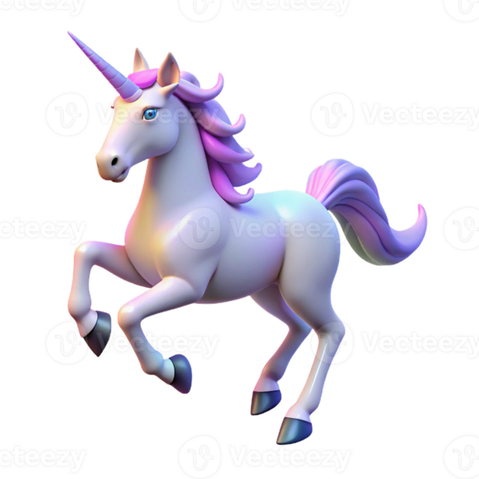 wonderful minimalist 3D Render of a Magical Unicorn authentic png