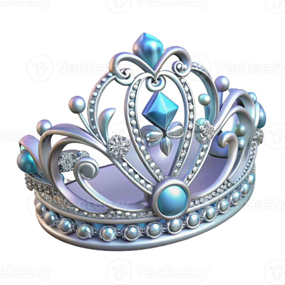 impressive rustic Silver Tiara 3D Render original png