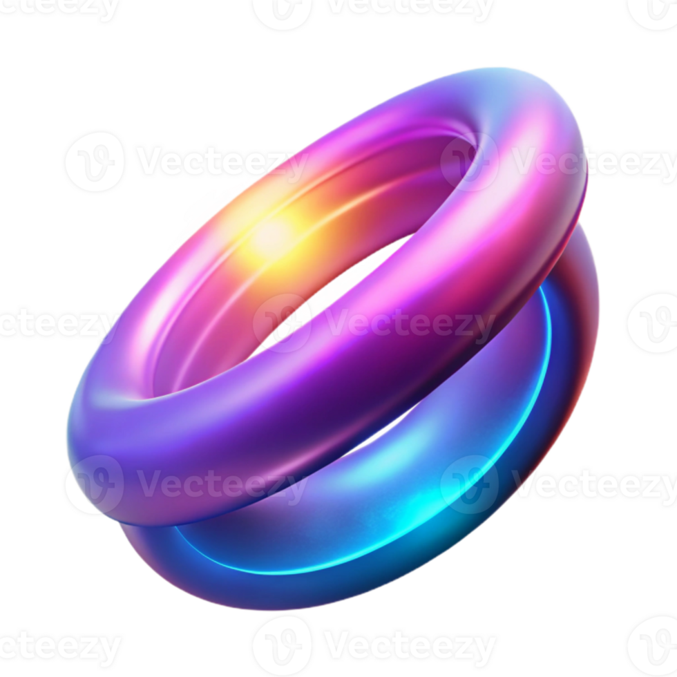 vibrant traditional Abstract 3D Render of Intertwined Rings high quality png