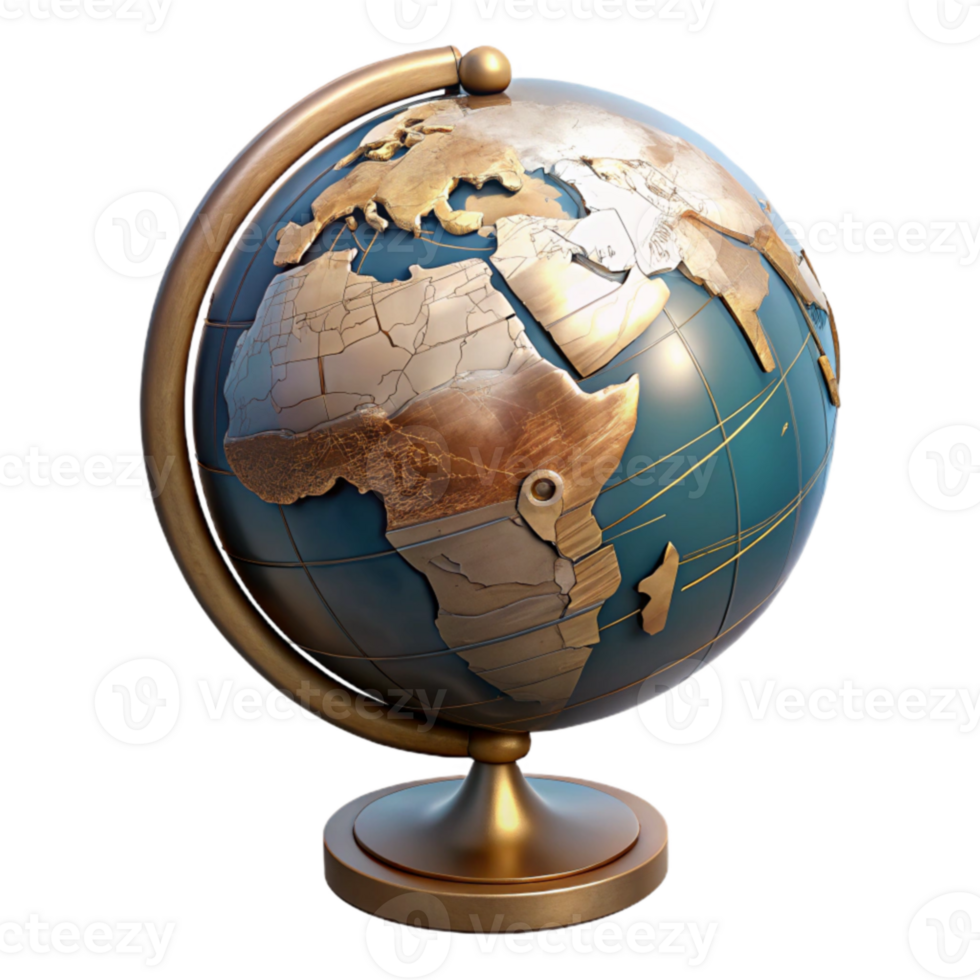 extraordinary rustic Antique Globe 3D Render professional png