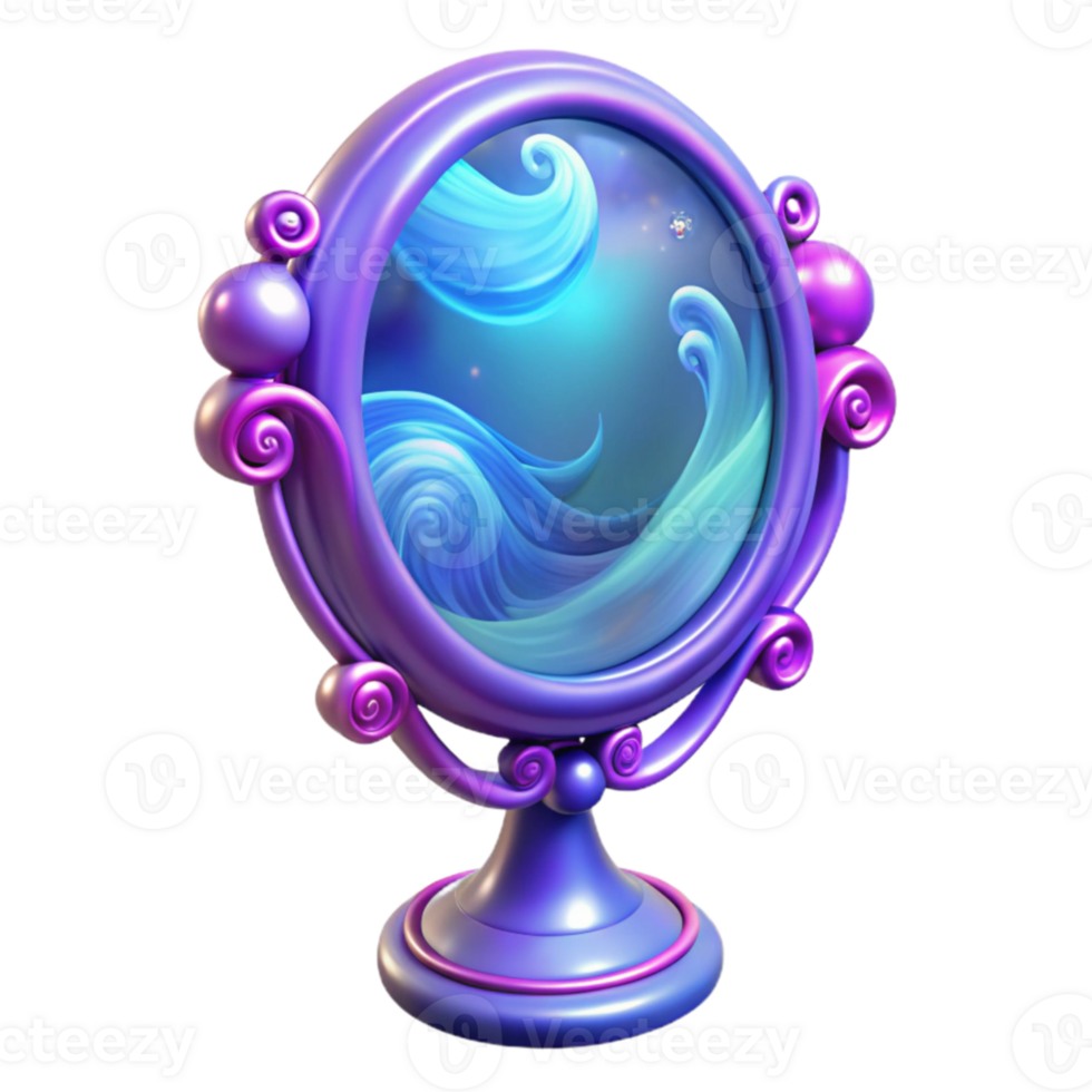 beautiful artistic Whimsical Ocean Waves 3D Render authentic png