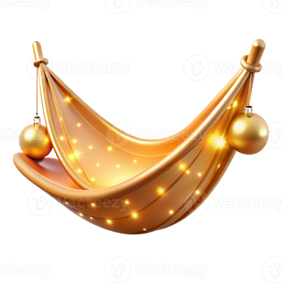dramatic vintage Golden Hammock 3D Render original png