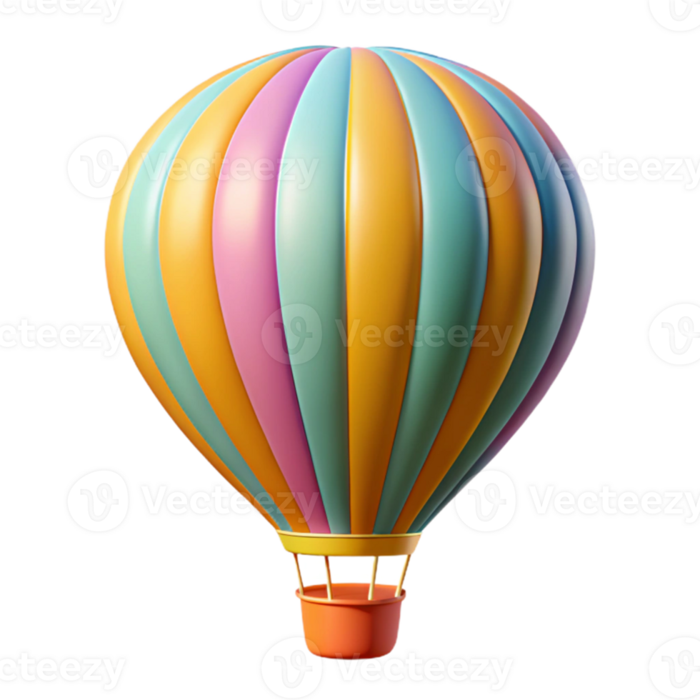 stunning abstract Colorful Hot Air Balloon 3D Render high resolution png