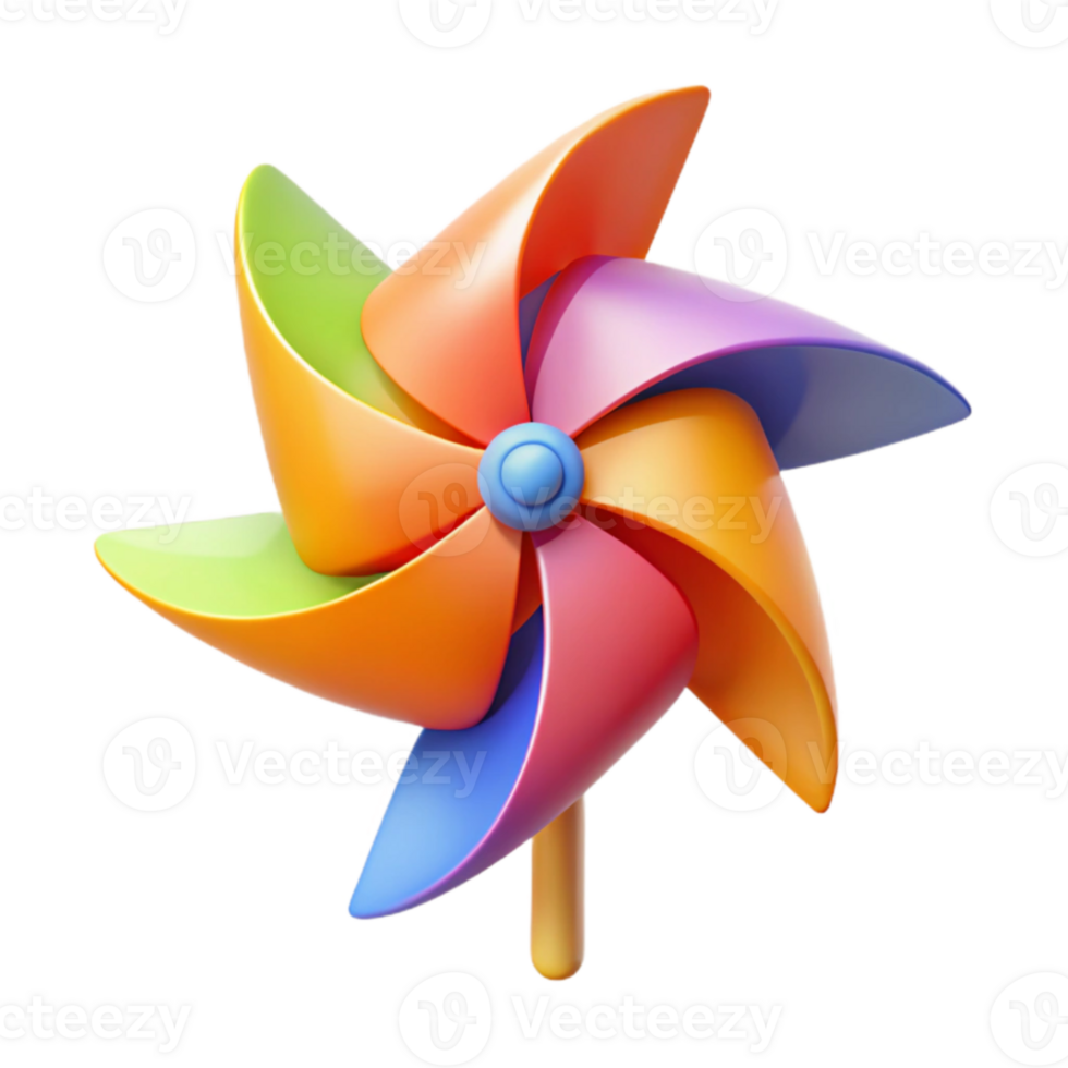 dramatic creative Colorful 3D Pinwheel Illustration 4K png