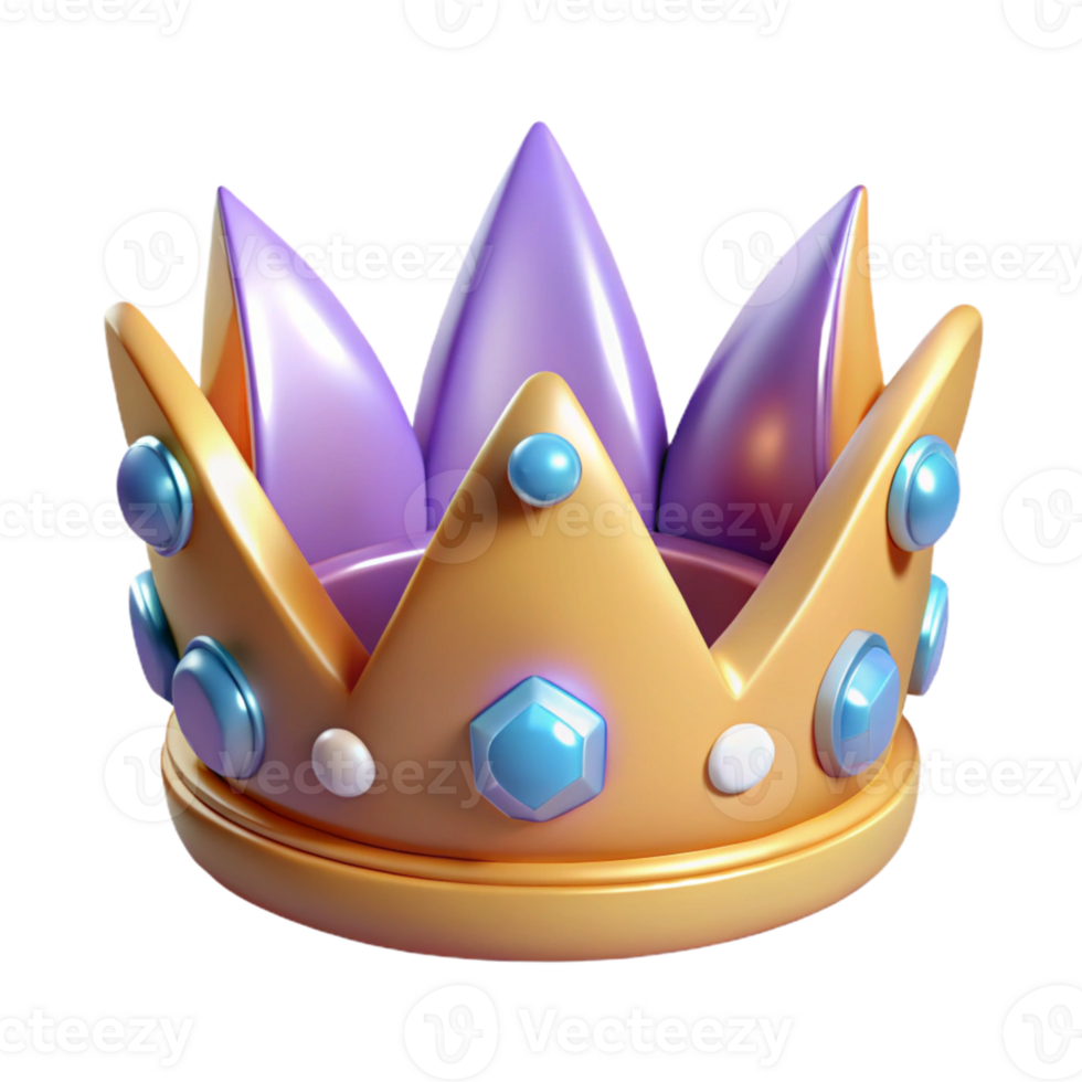 impressive rustic 3D Render Cartoon Crown Jewel authentic png