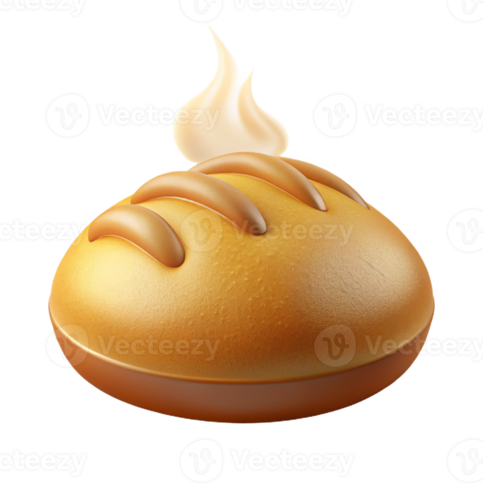 dramatic modern 3D Render Golden Brown Bread Illustration genuine png