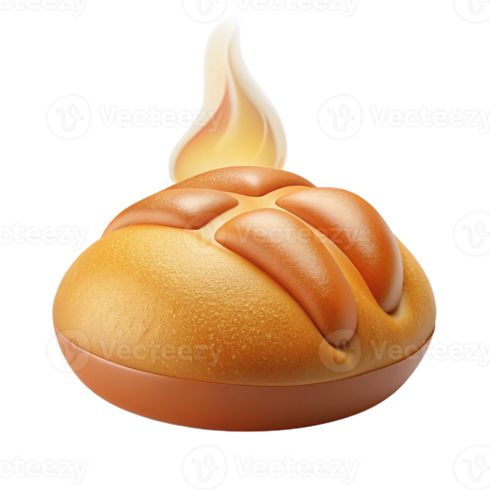 elegant abstract 3D Render of a Bread with Flame authentic png