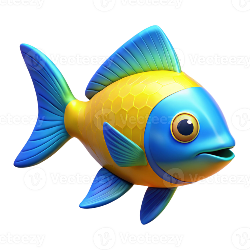 beautiful contemporary Cute Cartoon 3D Fish Illustration professional png