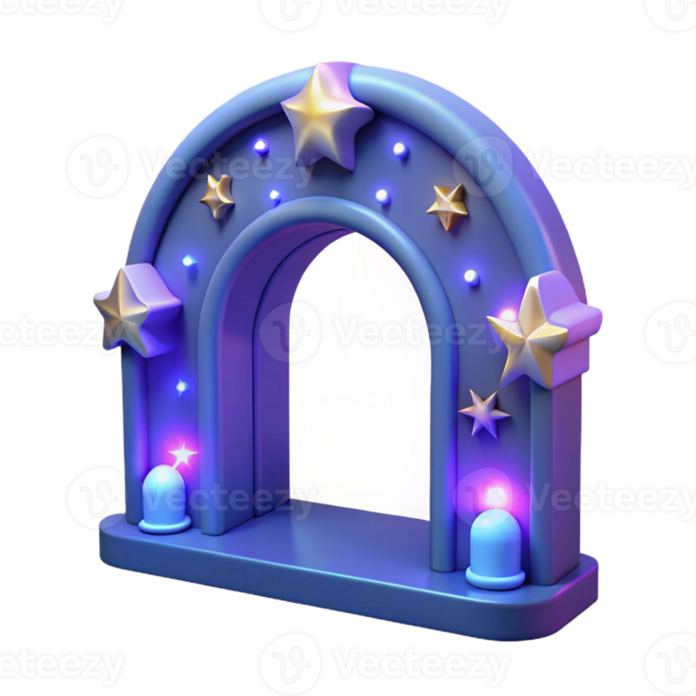 stunning modern 3D Render Starry Archway Background original png