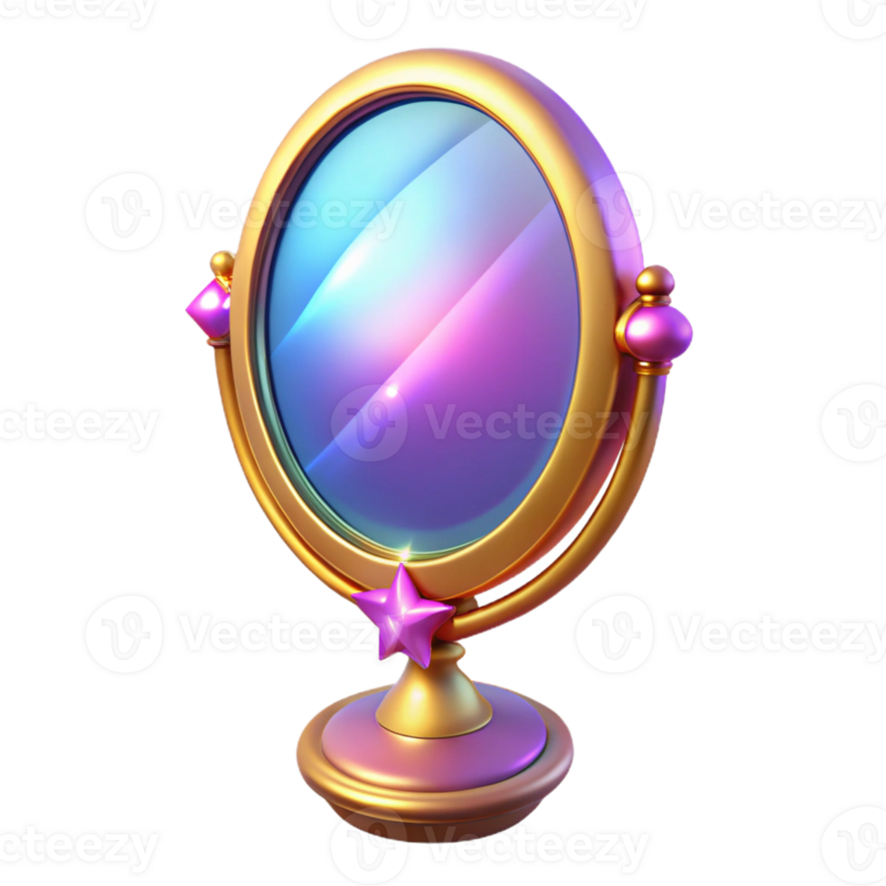 extraordinary creative Magical 3D Render of a Vanity Mirror 4K png