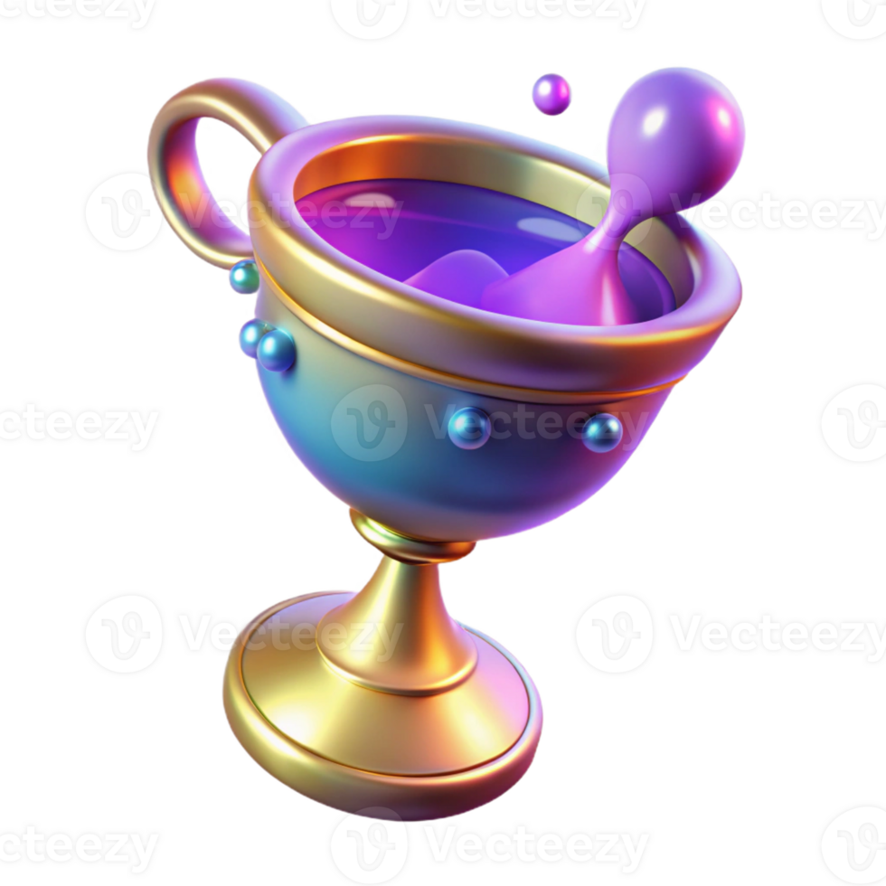 beautiful traditional 3D Render of a Colorful Chalice exclusive png