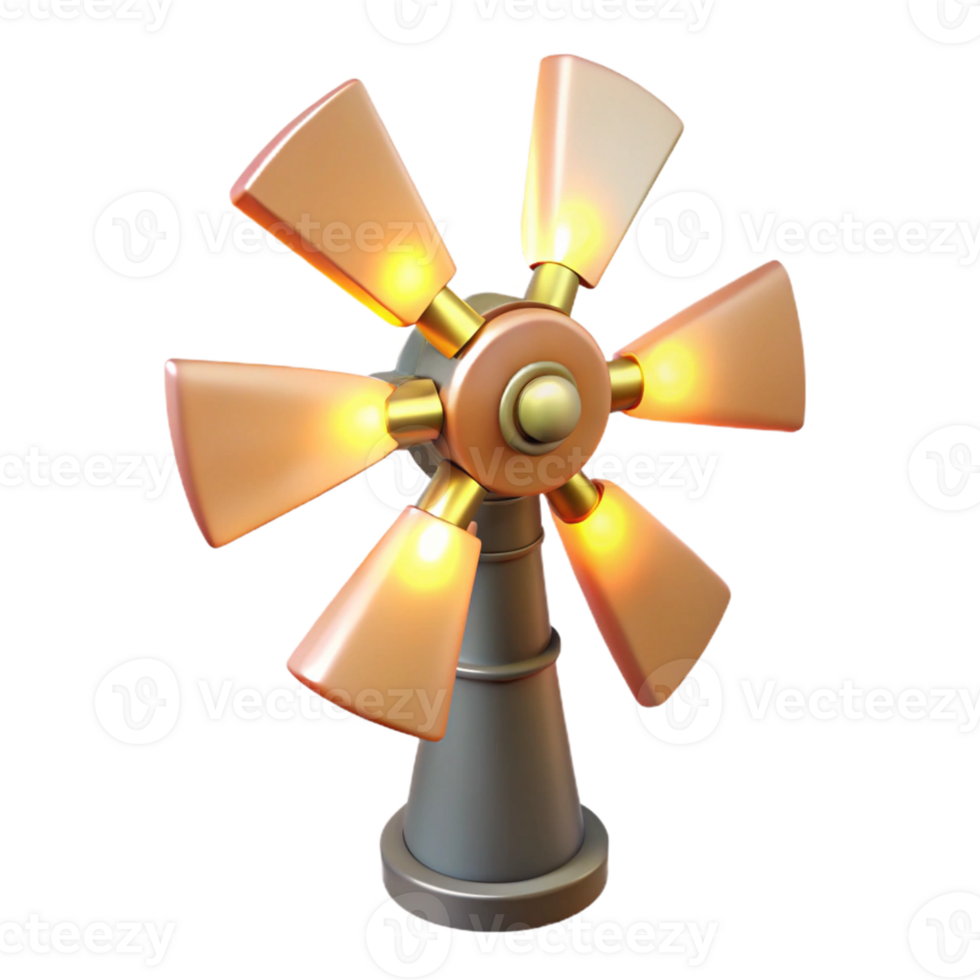 wonderful minimalist Illuminated 3D Windmill Model original png