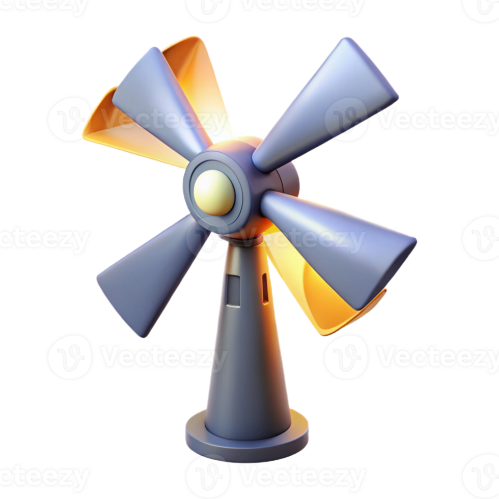 dramatic classic 3D Render of a Cartoon Windmill high resolution png