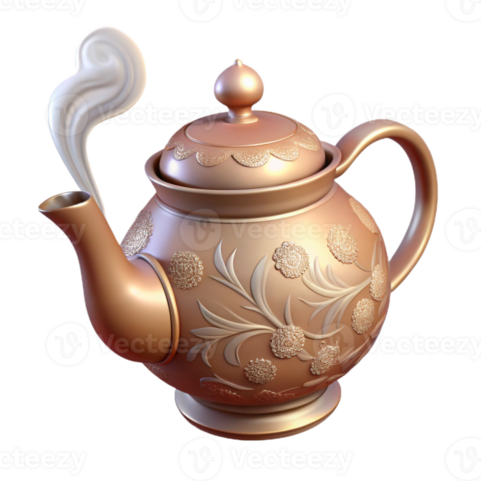 wonderful modern Ornate Teapot 3D Render original png