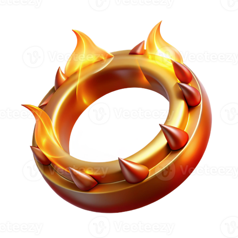 stunning rustic Fiery Ring 3D Illustration high resolution png