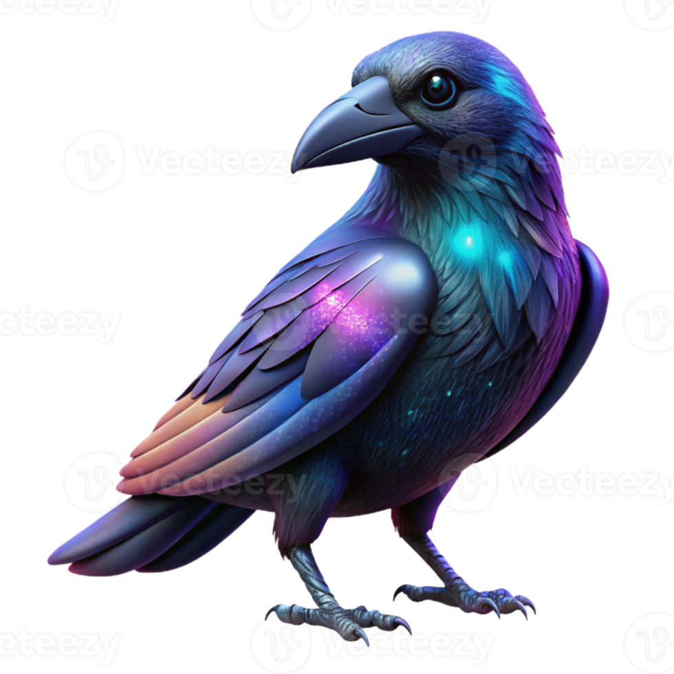 magnificent traditional Cosmic Raven 3D Illustration detailed png