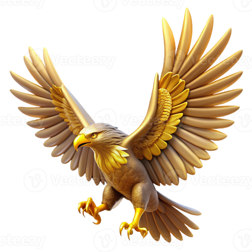 stunning contemporary Golden Eagle 3D Illustration detailed png