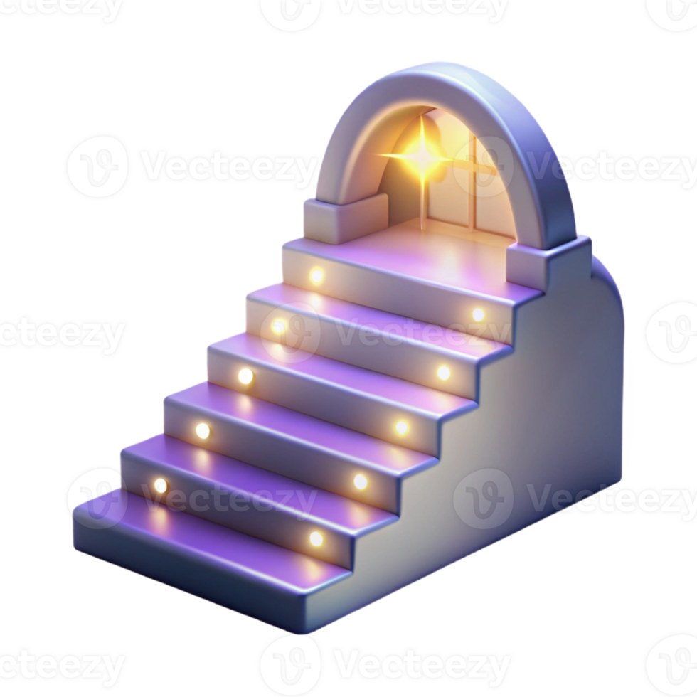 stunning classic Illuminated Steps 3D Render genuine png