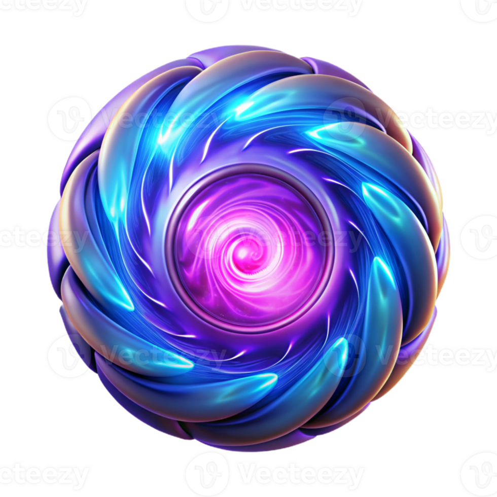 magnificent classic Abstract 3D Render of a Swirling Orb 4K png