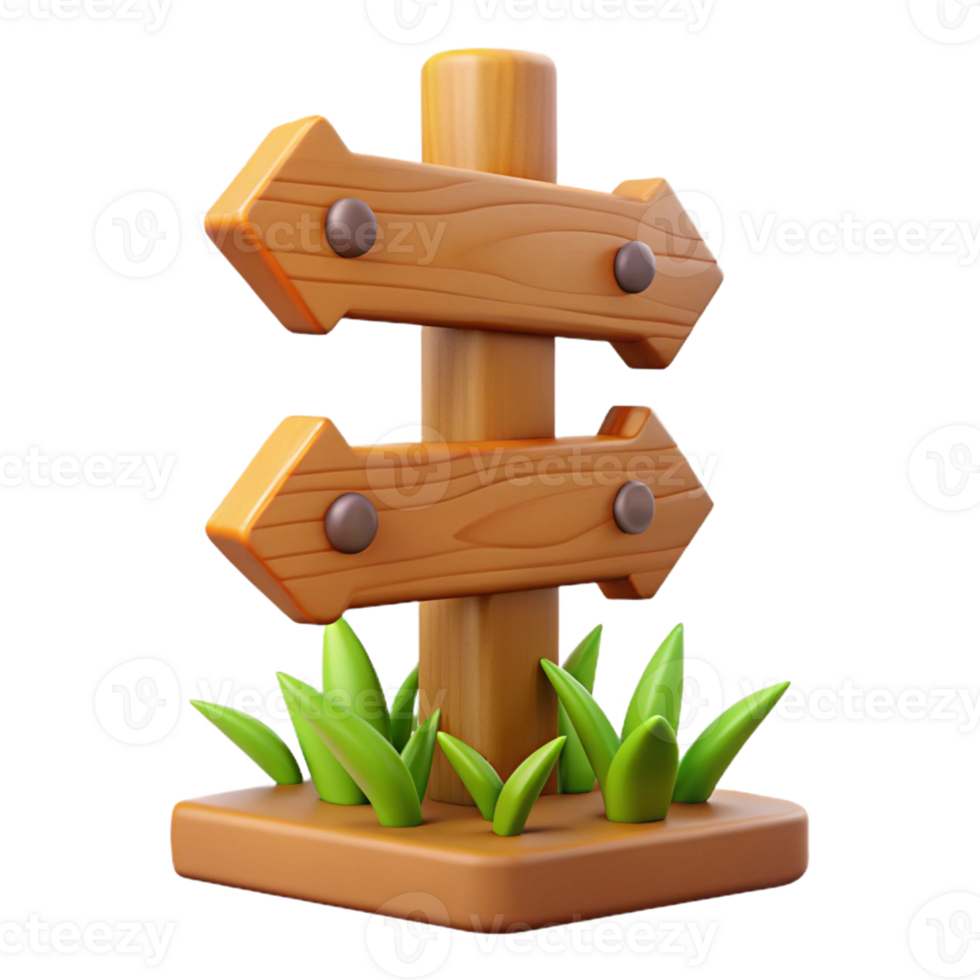 wonderful abstract Wooden Signpost 3D Illustration professional png