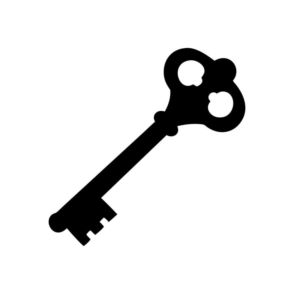 Victorian Style Key Silhouette vector