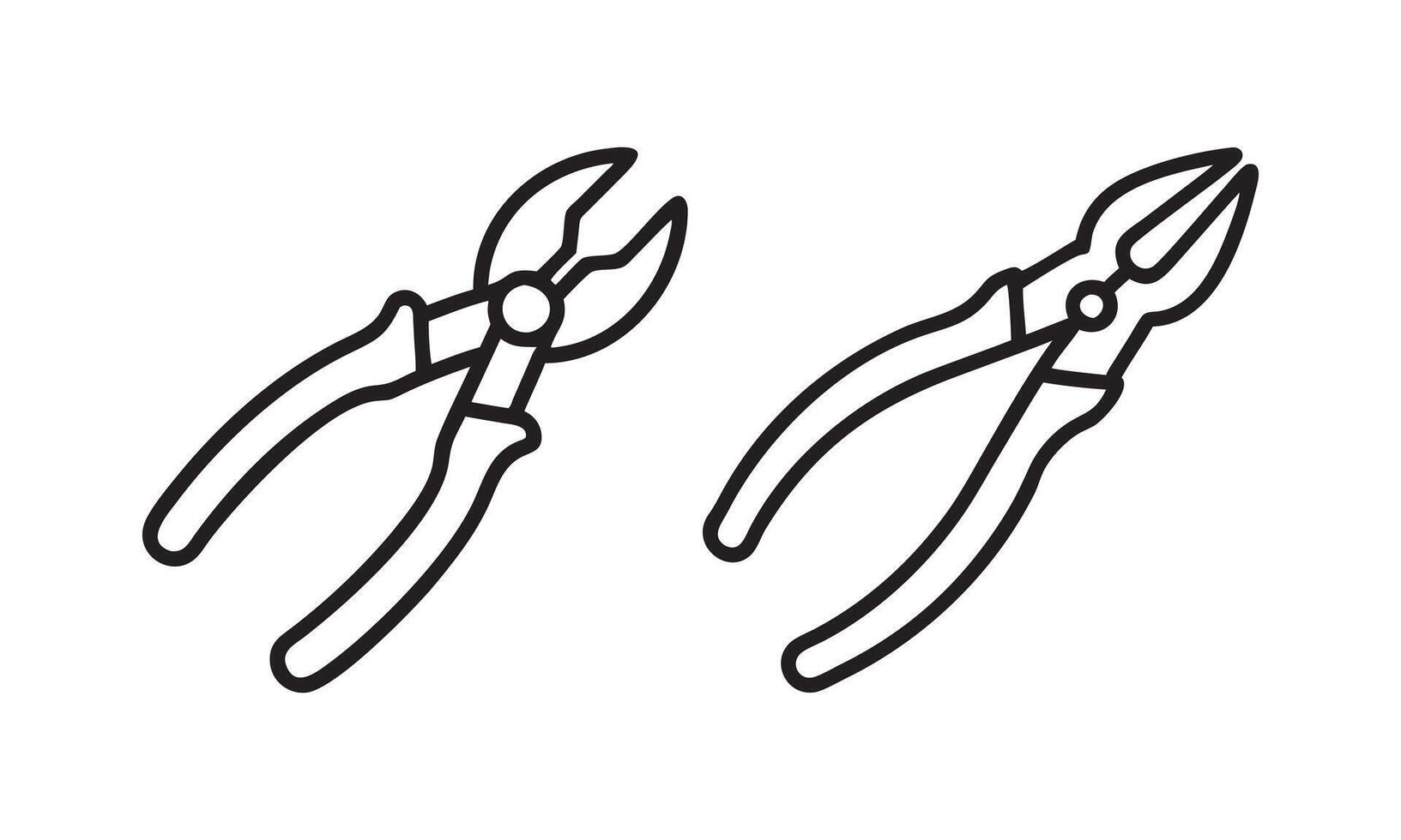 pliers needle nose slip joint icons vector