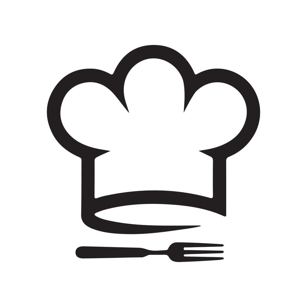 Simple Chef's Hat and Utensils Icon for Culinary Branding, icon, logo, illustration vector