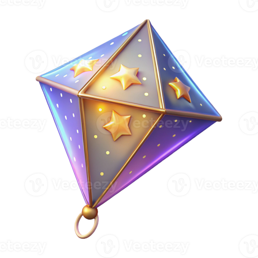 vibrant modern 3D Render of Purple Starry Gem high quality png