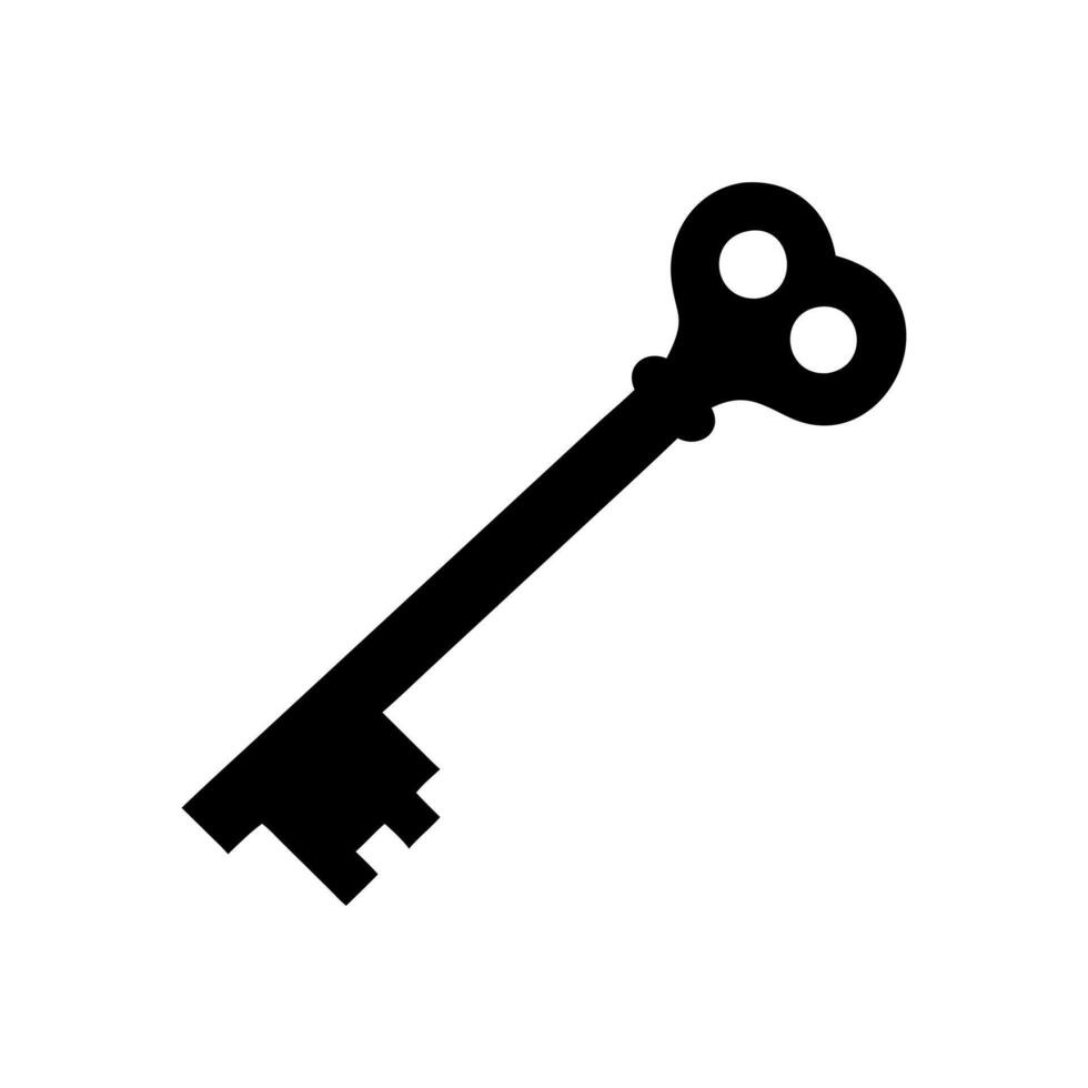 Decorative Retro Key Silhouette vector